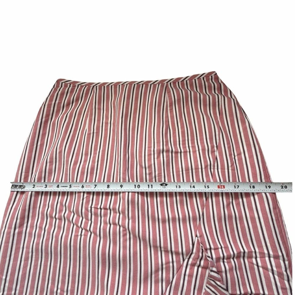 Ted Baker Coryn Striped Ruffle Hem Pencil Midi Pencil Skirt Size 4 Pink NEW - Picture 11 of 12